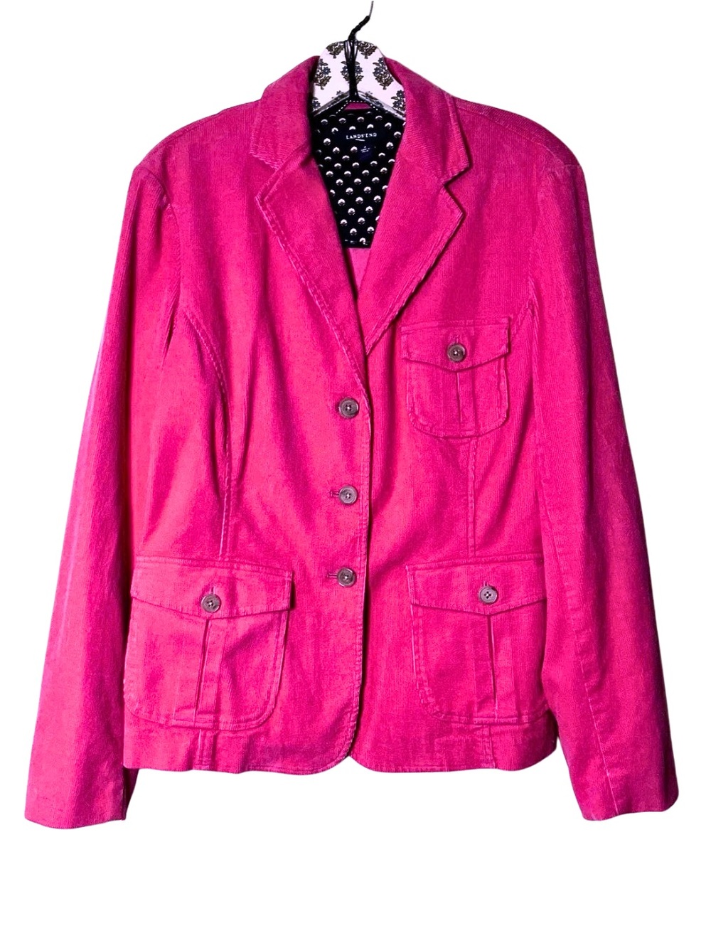 Bright Pink Corduroy Jacket - Lands End, 14